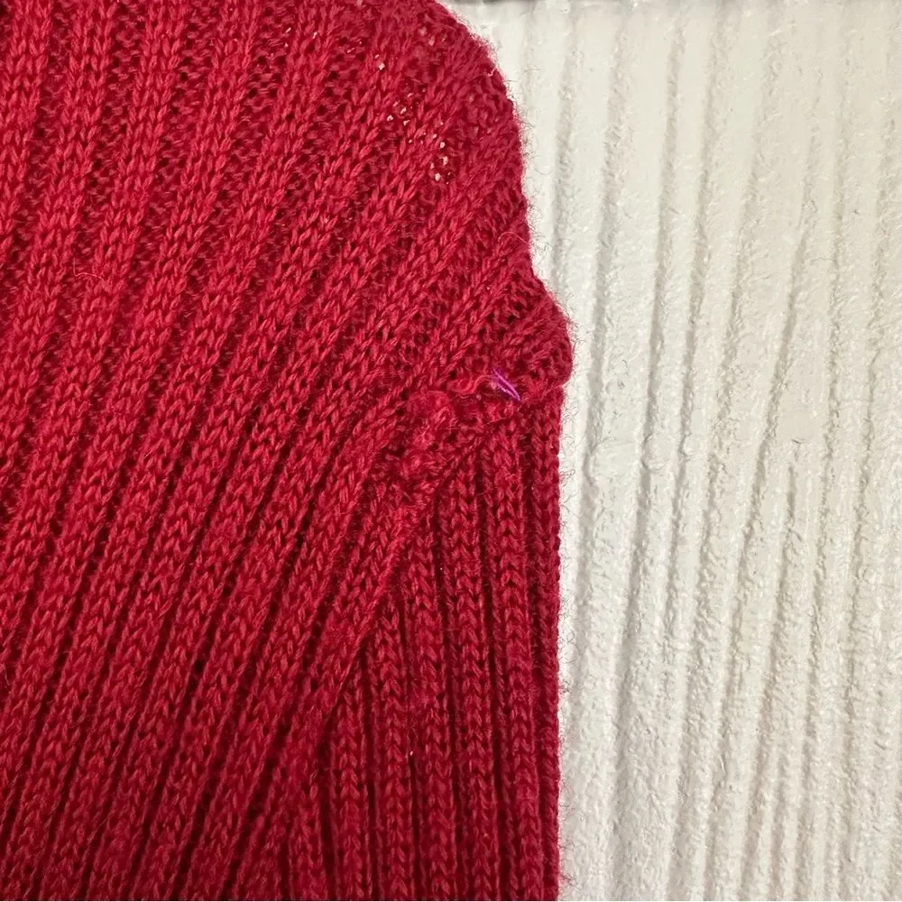 Damonette Made in Italy Vintage Maroon Red Sweater Skater Midi Dress Long Sleeve